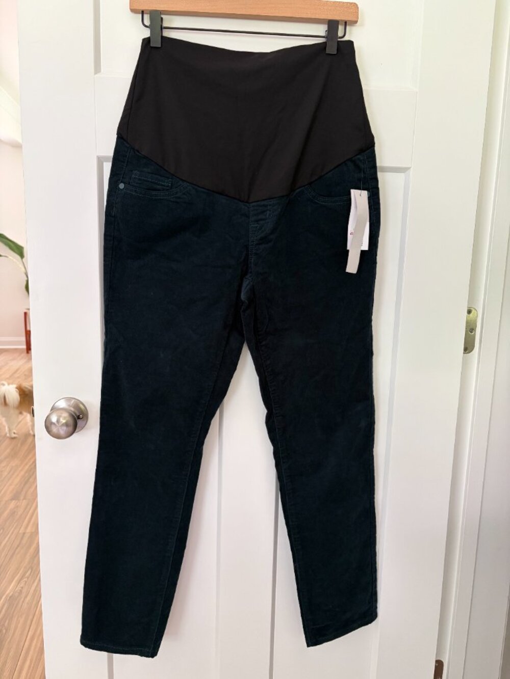 Tribal Jeans Maternity Corduroy Pants 6 Teal Straight Leg NWT Full Panel Stretch